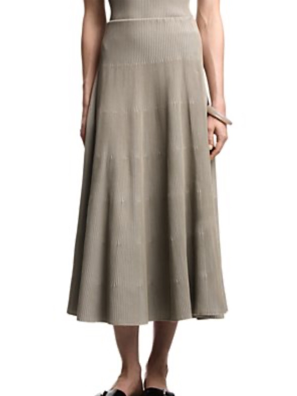 Cato Beige A-Line Midi Skirt NWT